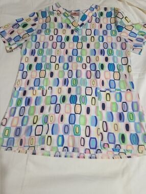 Dickies Black & Pink Scrub Set With White Cross Multi-colored Top